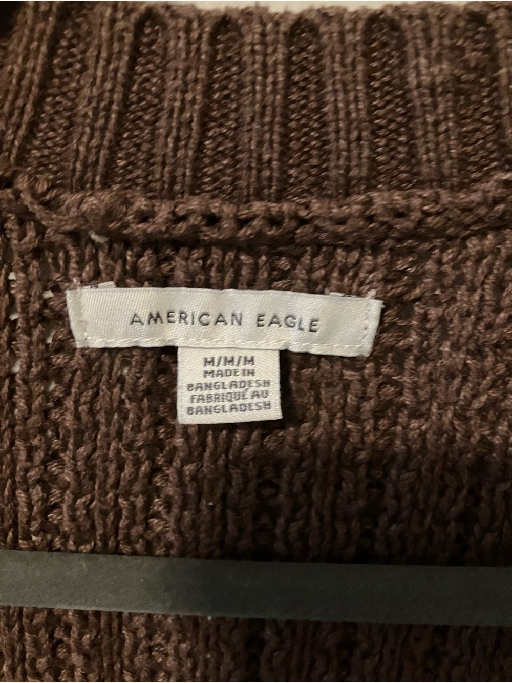 American Eagle Outfitters Chocolate Brown Open-Front Knit Cardigan - Picture 3 of 3